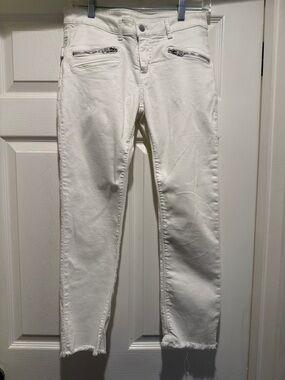 Zadig & Voltaire White Skinny Jeans with Zip Pockets